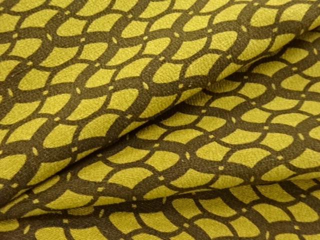  網目模様上代紬単衣着物